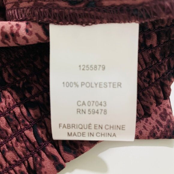 Cupcakes And Cashmere Snake Print Wrap Style Blouse XS Long Sleeve V-Neck - Picture 6 of 10